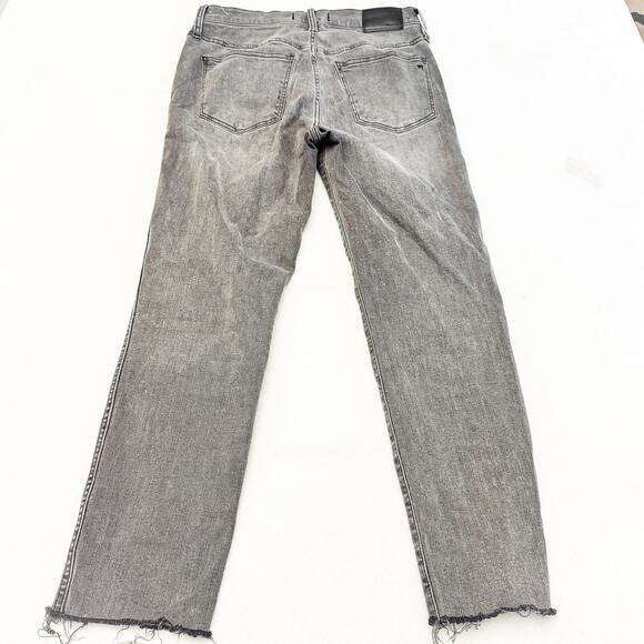 Madewell Stovepipe Gray Wash Straight Leg Denim Jeans Raw Hem Size 26 AA595 - Picture 3 of 9